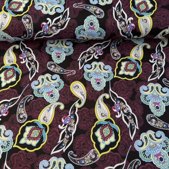 Buket Desen Romance Kumaş Mor