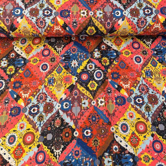 Etnik Desen Romance Kumaş Sarı