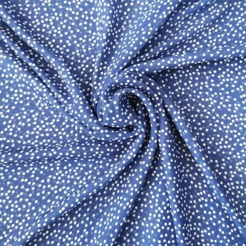 Puanlı Desenli Şifon Lacivert