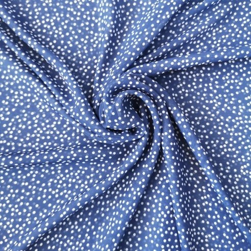 Puanlı Desenli Şifon Lacivert