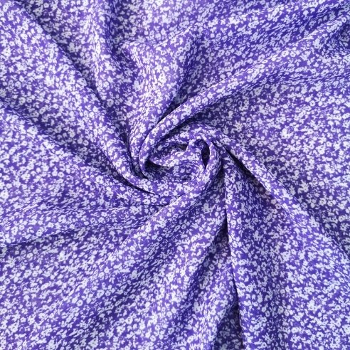 Sık Çıtır Çiçekli Desenli Şifon Lila