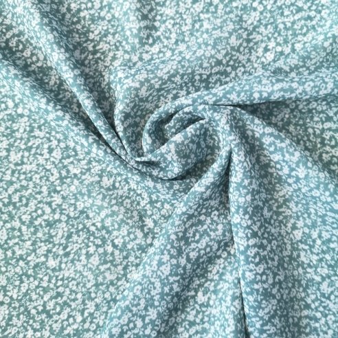 Sık Çıtır Çiçekli Desenli Şifon Yeşil