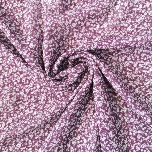 Sık Çıtır Çiçekli Desenli Şifon Gül Kurusu