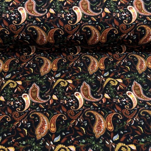 Şal Desenli Divitin-Pazen Kumaş Kahverengi