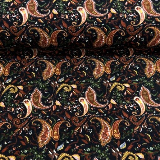 Şal Desenli Divitin-Pazen Kumaş Kahverengi