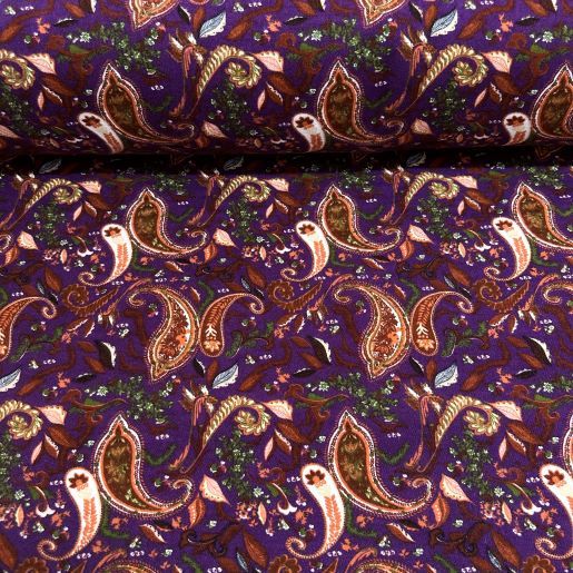 Büyük Şal Desenli Divitin-Pazen Kumaş Mor