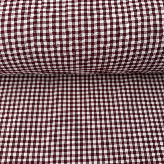 Bordo Pötikareli Zefir Kumaş