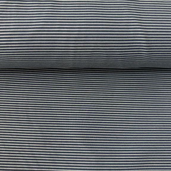 Mavi Çizgili Poplin Kumaş