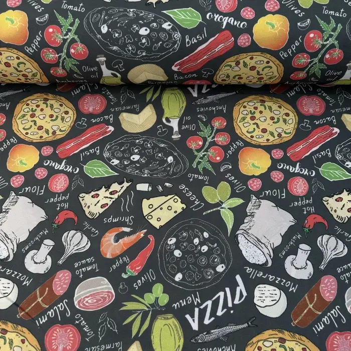 Pizza Desen Rubi Kumaş