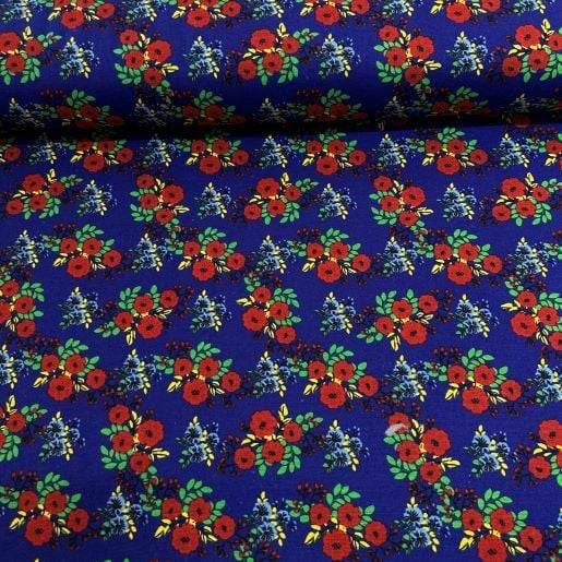 Rengarenk Çiçekli Divitin-Pazen Kumaş Saks