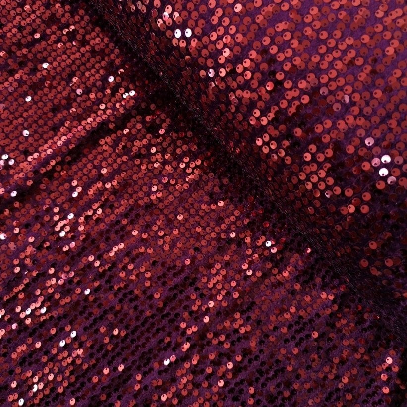 Bordo Pullu Kadife Kumaş