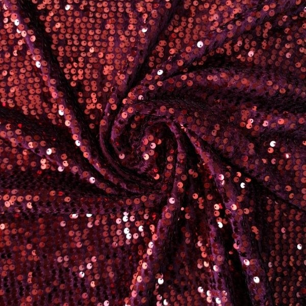 Bordo Pullu Kadife Kumaş