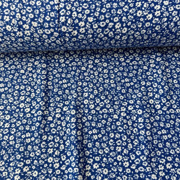 Yoncalı Viskon Kumaş Mavi