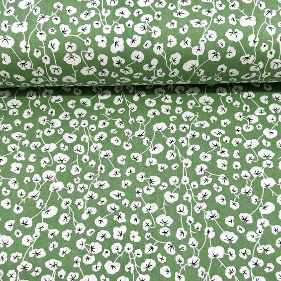 Yoncalı Viskon Kumaş Yeşil