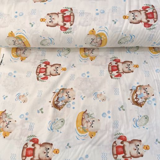 Minik Fok Poplin Kumaş Kırmızı