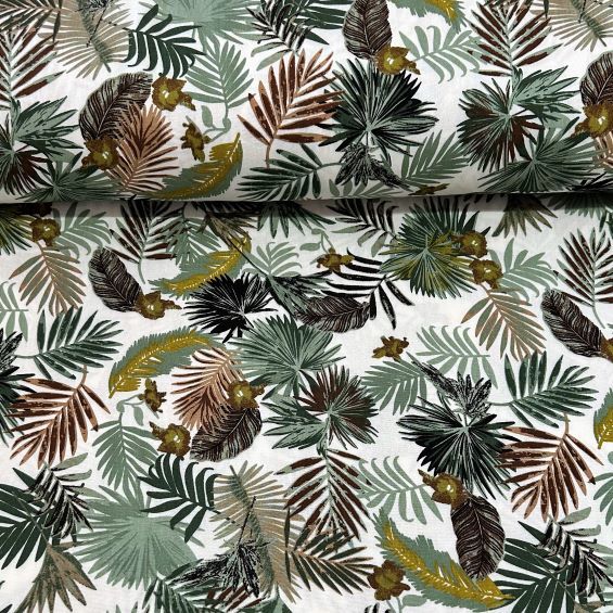 Palmiye Yaprağı Viskon Kumaş Yeşil