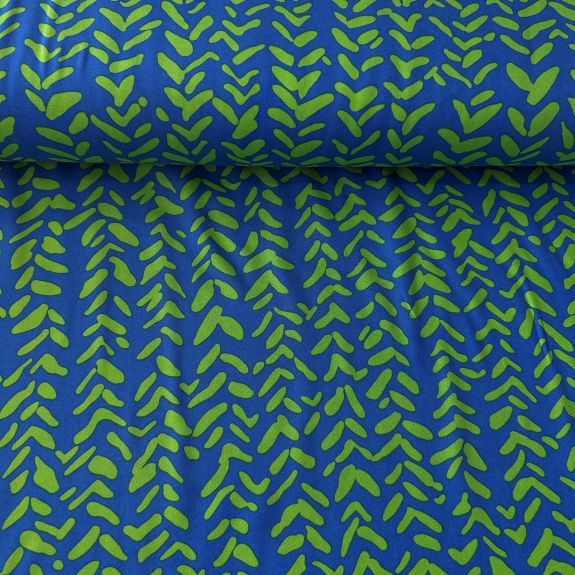 Zincir Desen Viskon Kumaş Mavi