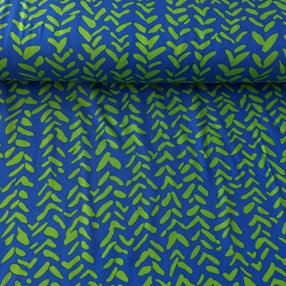 Zincir Desen Viskon Kumaş Mavi