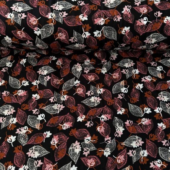 Etnik Desen Viskon Kumaş Pembe