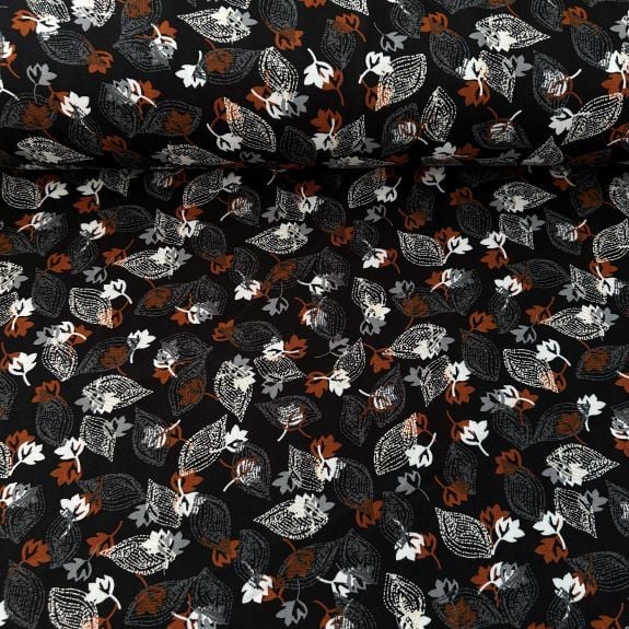 Etnik Desen Viskon Kumaş Gri