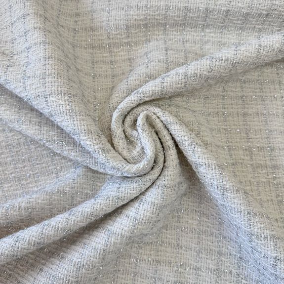 Elit Gümüş Simli Şanel Kumaş