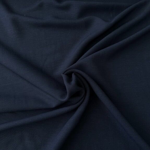 Lacivert Viskon Keten Kumaş