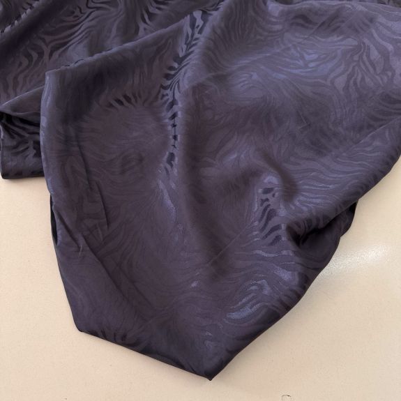 Zebra Desen İpek Jakar Kumaş Füme