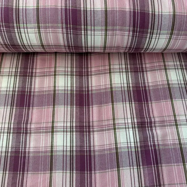 Kareli Poliviskon Ve Flanel Kumaşlar Pembe