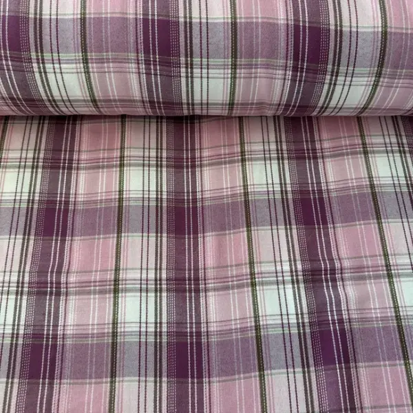 Kareli Poliviskon Ve Flanel Kumaşlar Pembe