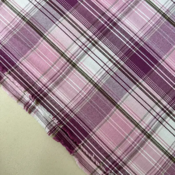 Kareli Poliviskon Ve Flanel Kumaşlar Pembe