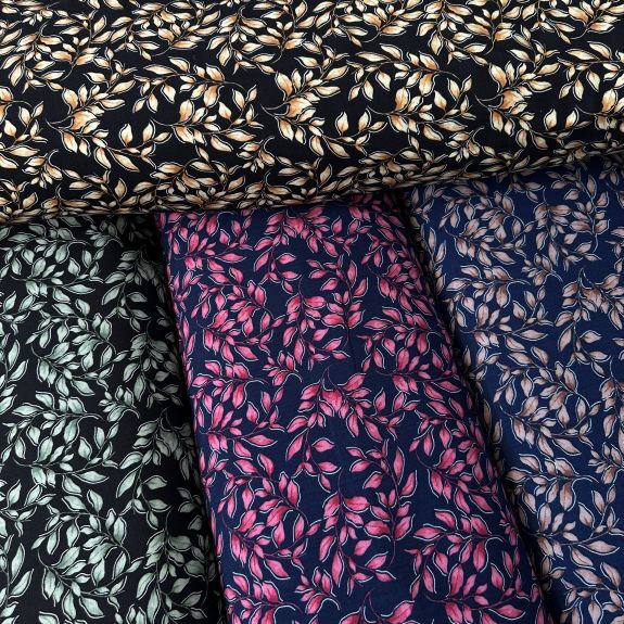 Karanfil Dalları Viskon Kumaş