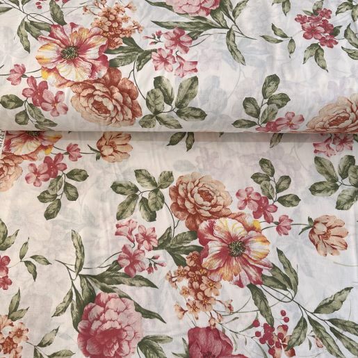 Güllü Nevresimlik Poplin Pembe