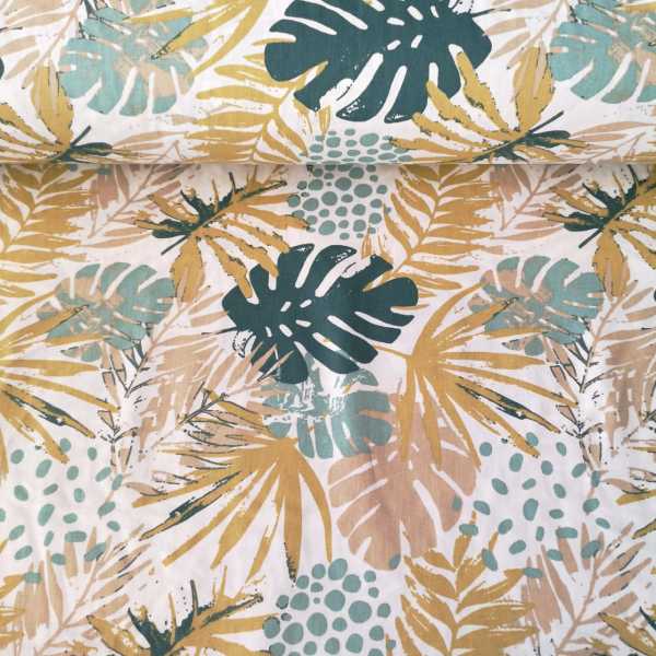 Palmiye Yaprağı Poplin Kumaş Yeşil