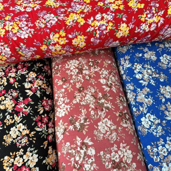 Bahar Çiçekleri Viskon Kumaş