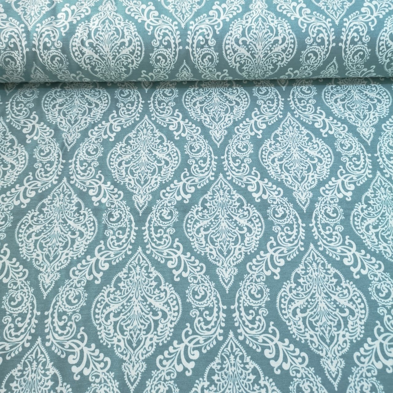 Damask Desen Duck Bezi Mint
