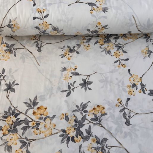 Sarmaşık Minik Çiçekler Poplin Kumaş Sarı