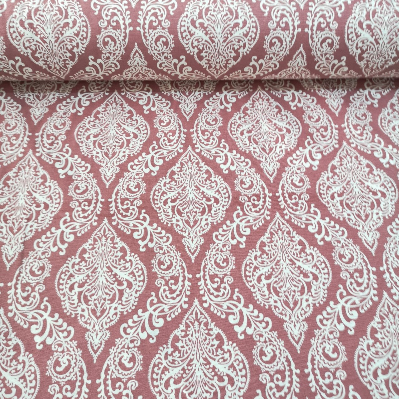 Damask Desen Duck Bezi Pudra