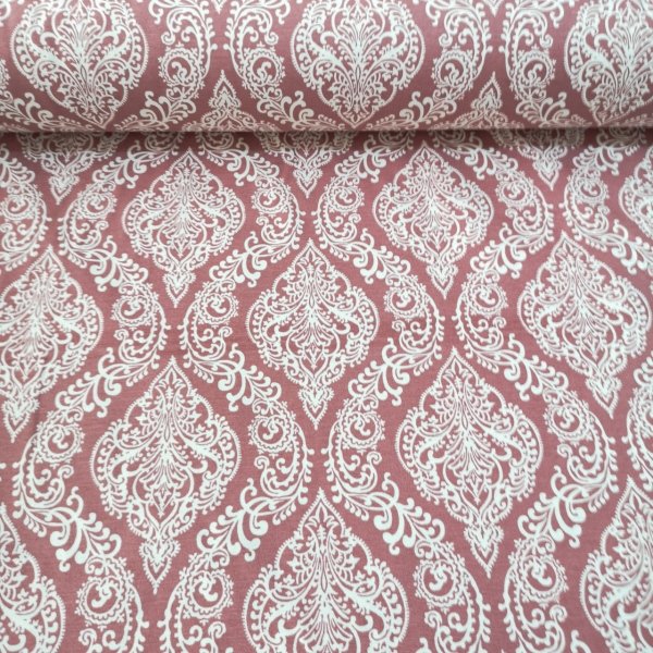 Damask Desen Duck Bezi Pudra