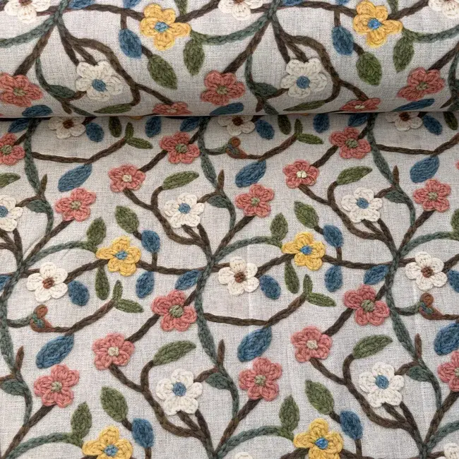 Pastel Örgü Çiçekler Dijital Duck Bezi