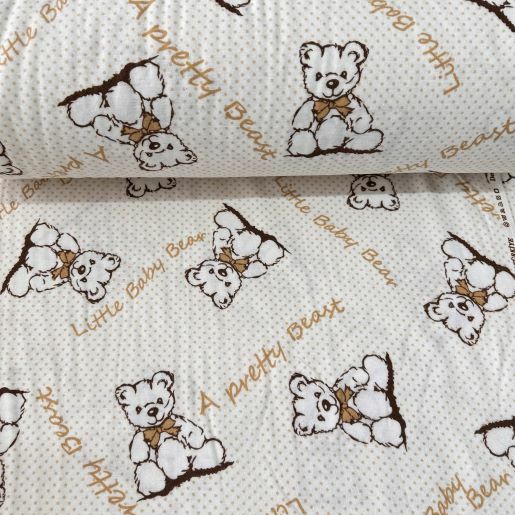 Minik Ayıcık Pazen Kumaş Kahverengi