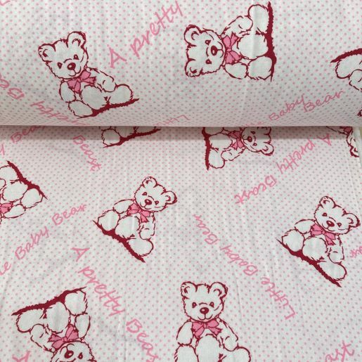 Minik Ayıcık Pazen Kumaş Pembe