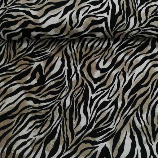 Camel Zebra Desenli Viskon Kumaş