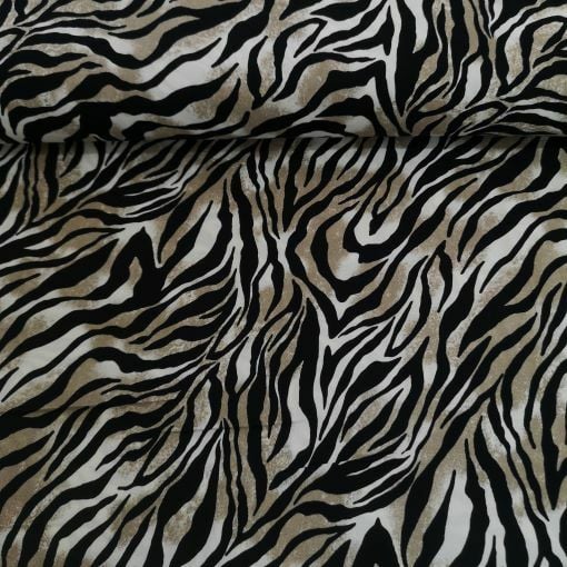 Camel Zebra Desenli Viskon Kumaş