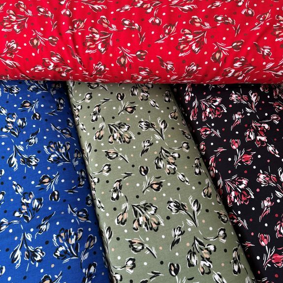 Tek Çiçekli Viskon Kumaş