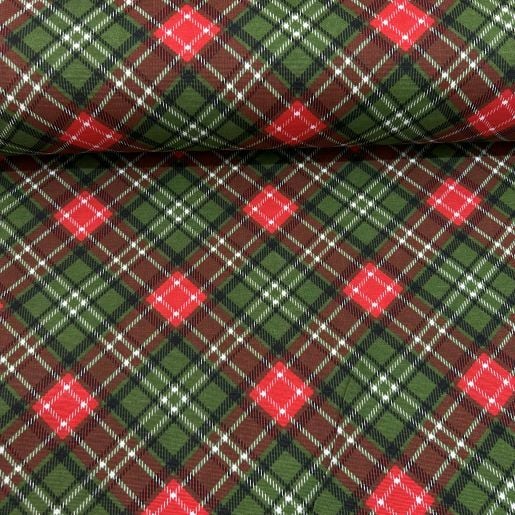 Kırmızı Yeşil Kareli Duck Bezi Yeşil