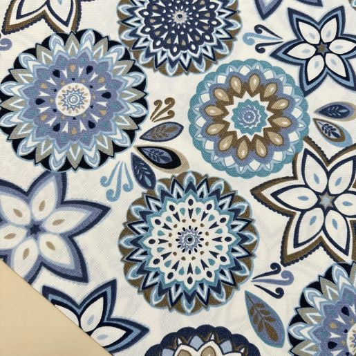 İkat Desen Duck Bezi Mavi