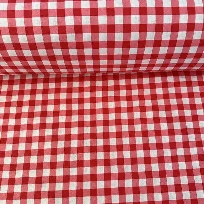 Kırmızı Giz Peçvörk Poplin Kumaş 4