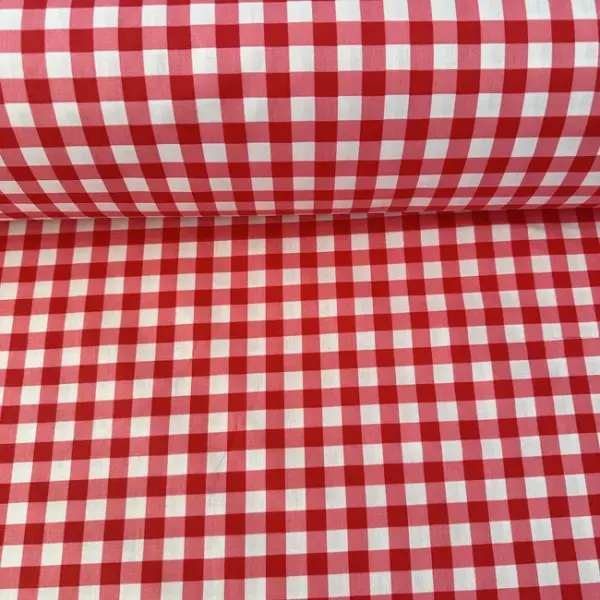 Kırmızı Giz Peçvörk Poplin Kumaş 4
