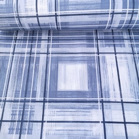 Büyük Kareler Poplin Kumaş Mavi