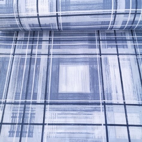 Büyük Kareler Poplin Kumaş Mavi